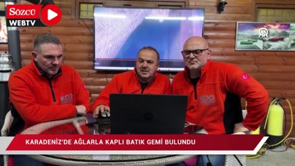 Karadeniz'de ağlarla kaplı batık gemi bulundu