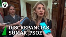 Yolanda Díaz expone las discrepancias entre SUMAR y PSOE por la LeCrim