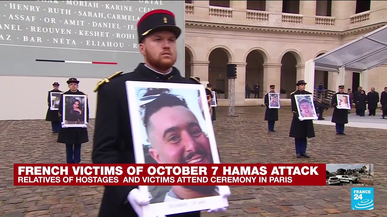 REPLAY: France pays homage to victims of Hamas' Oct. 7 attack in Israel with national ceremony led by Macron