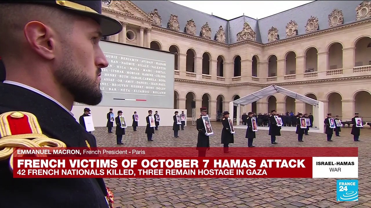REPLAY: Macron pays tribute to French victims of Hamas attack on Israel
