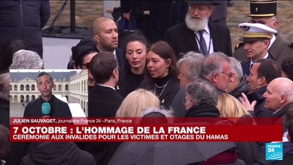 Hommage aux victimes du 7 octobre : émotion des familles dans la cour des Invalides