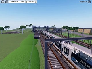 T set leaving depot with emergency brake test