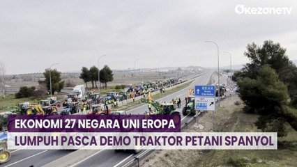 Petani Spanyol Demo Blokir Jalan Raya antar Negara Eropa dengan Traktor