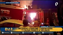 Incendio de grandes promociones consumió carpintería en Chorrillos