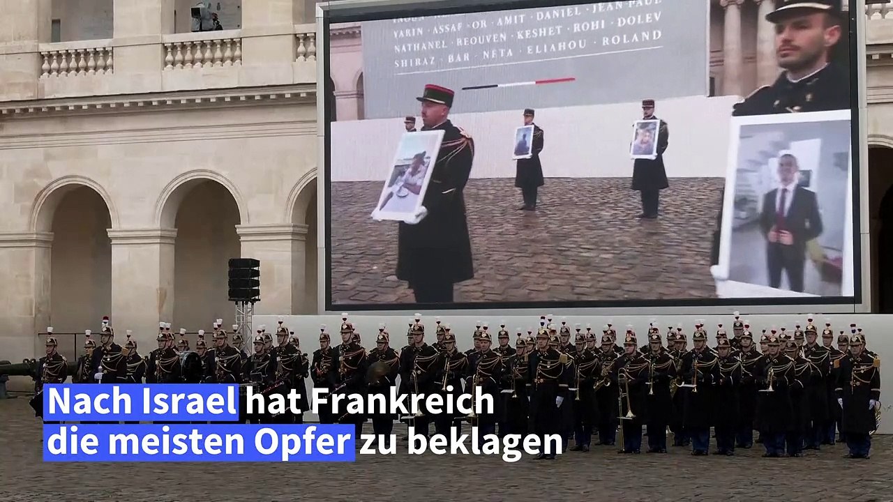 Macron gedenkt der französischen Opfer des Hamas-Angriffs mit bewegenden Worten