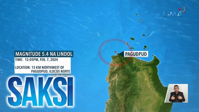 Magnitude 5.4 na lindol, yumanig sa Ilocos Norte at ilang kalapit probinsya | Saksi