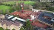 Aerial footage of new residential flats Croft Lodge, Aldridge being built.