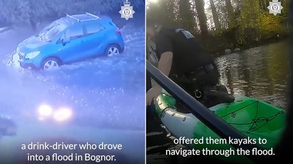 Sussex Police borrow kayaks to arrest drink driver