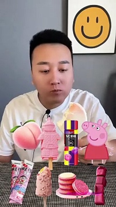 Mukbang/ASMR || Pink icecream set