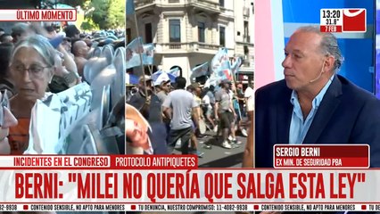 Sergio Berni en Crónica HD: "Milei no quería que salga la Ley Ómnibus"