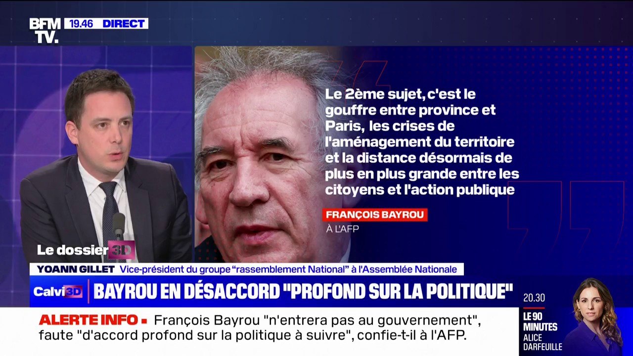 Entrée dans le gouvernement déclinée par François Bayrou: "Une majorité présidentielle qui continue de s'effriter", pour Yoann Gillet (RN)
