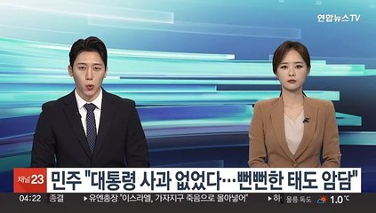 민주 "대통령 사과 없었다…뻔뻔한 태도 암담"
