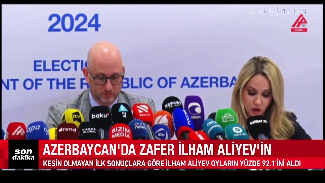 Azerbaycan'da seçimin galibi açık farkla Aliyev