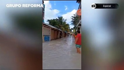 Holbox se inunda por Frente Frío 32