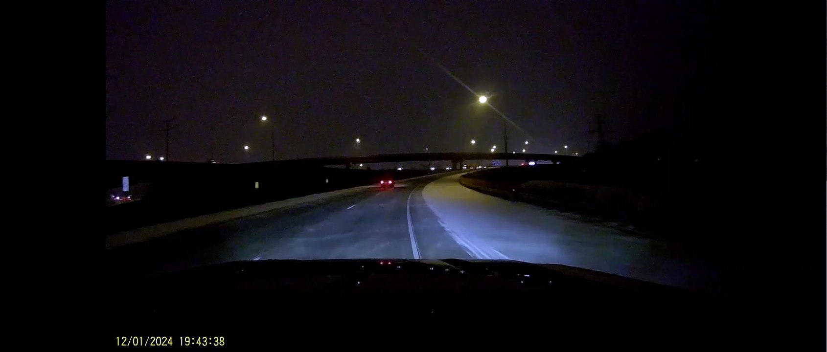 Car Crashes on Icy Night