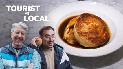 An American tourist and a local find the best pie and mash in London