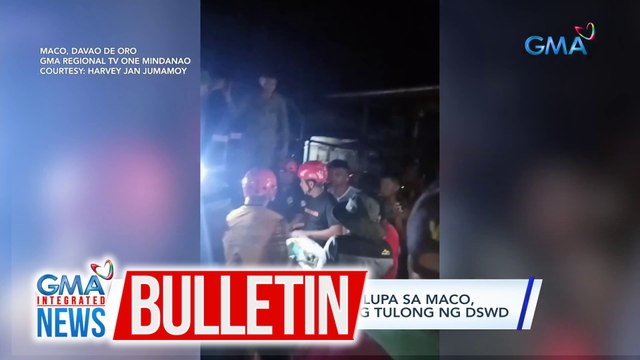 Mga apektado ng gumuhong lupa sa Maco, Davao De Oro, nabigyan na ng tulong ng DSWD | GMA Integrated News Bulletin