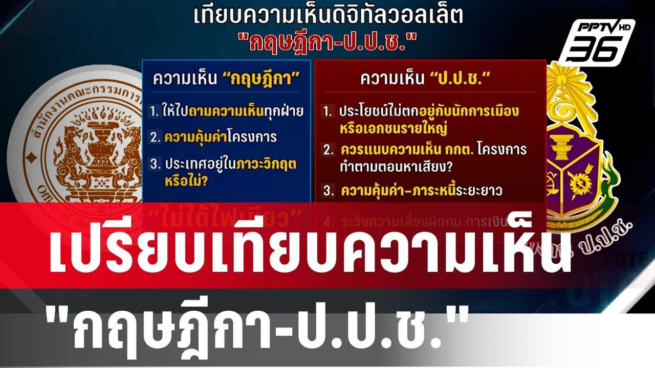 เปรียบเทียบความเห็น"กฤษฎีกา-ป.ป.ช." ดิจิทัลวอลเ...
