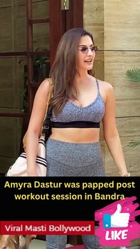 Amyra Dastur was papped post workout session in Bandra