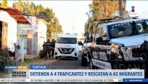 Detienen a 4 traficantes y rescatan a 42 migrantes en Tlaxcala
