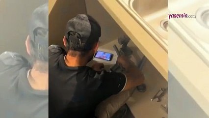 Lavabo giderini yapmak için Youtube'yi kullandı! Usta herkesi şoka soktu