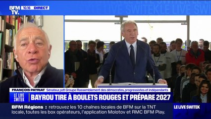 Désaccords avec François Bayrou: pour François Patriat (sénateur RDPI), "il n'y a pas de crise politique à l'intérieur de la majorité"