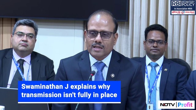 RBI's Swaminathan J Explains Why Transmission Isn't Fully In Place | RBI Policy | NDTV Profit