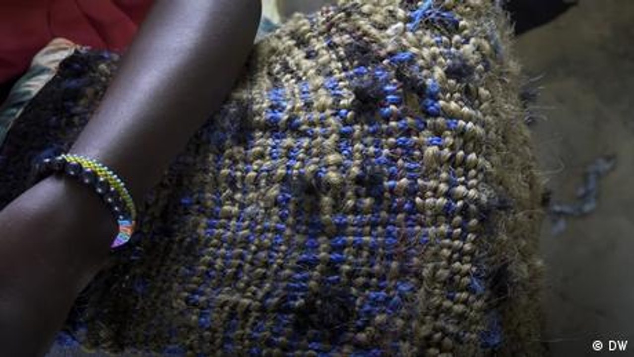 How are hair extensions made into carpets?