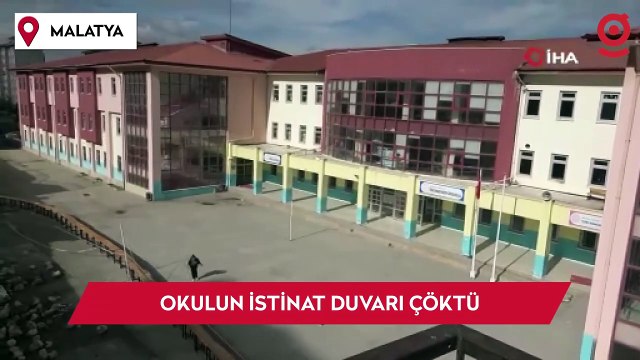 Malatya’da okulun istinat duvarı çöktü