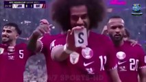 Qatar star Akram Afif is praised for 'the best celebration ever' as he performs a MAGIC TRICK after scoring a penalty against Jordan in the Asian Cup final