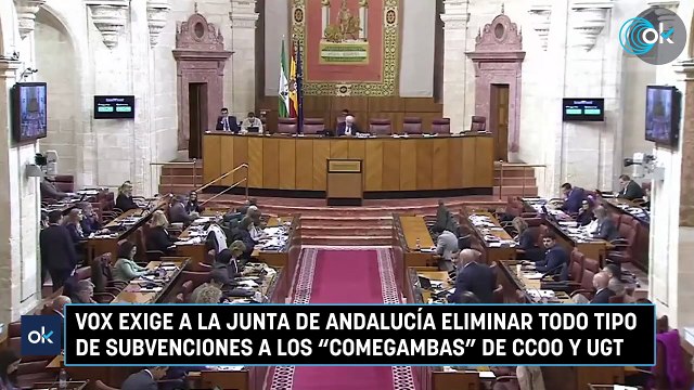 Vox exige a la Junta de Andalucía eliminar todo tipo de subvenciones a los comegambas de CCOO y UGT
