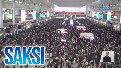 Mga train station sa China, dinumog ng mga naghahabol ng biyahe para sa Lunar New Year | Saksi