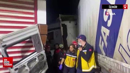 İzmir’de tır, servis minibüsüyle çarpıştı