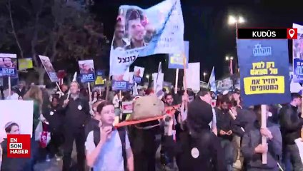 İsrail Meclisi önünde aşırı sağdan savaşa devam protestosu