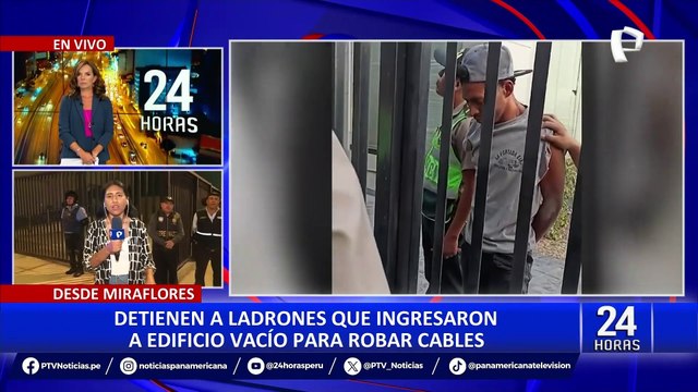 Miraflores: capturan a dos delincuentes que pretendían robar cables y otros objetos de un edificio