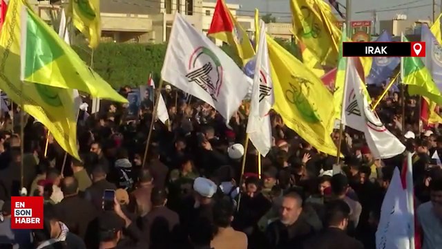 Irak’ta saldırıda öldürülen Haşdi Şabi komutanın cenaze töreni
