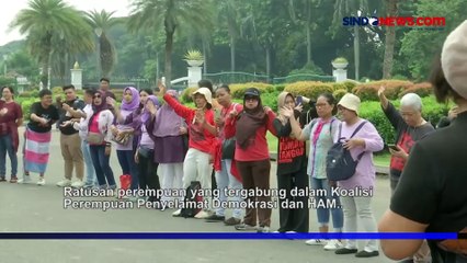 Ratusan Perempuan Gelar Aksi di Monas Tolak Ketidaknetralan Presiden Jokowi dalam Pemilu