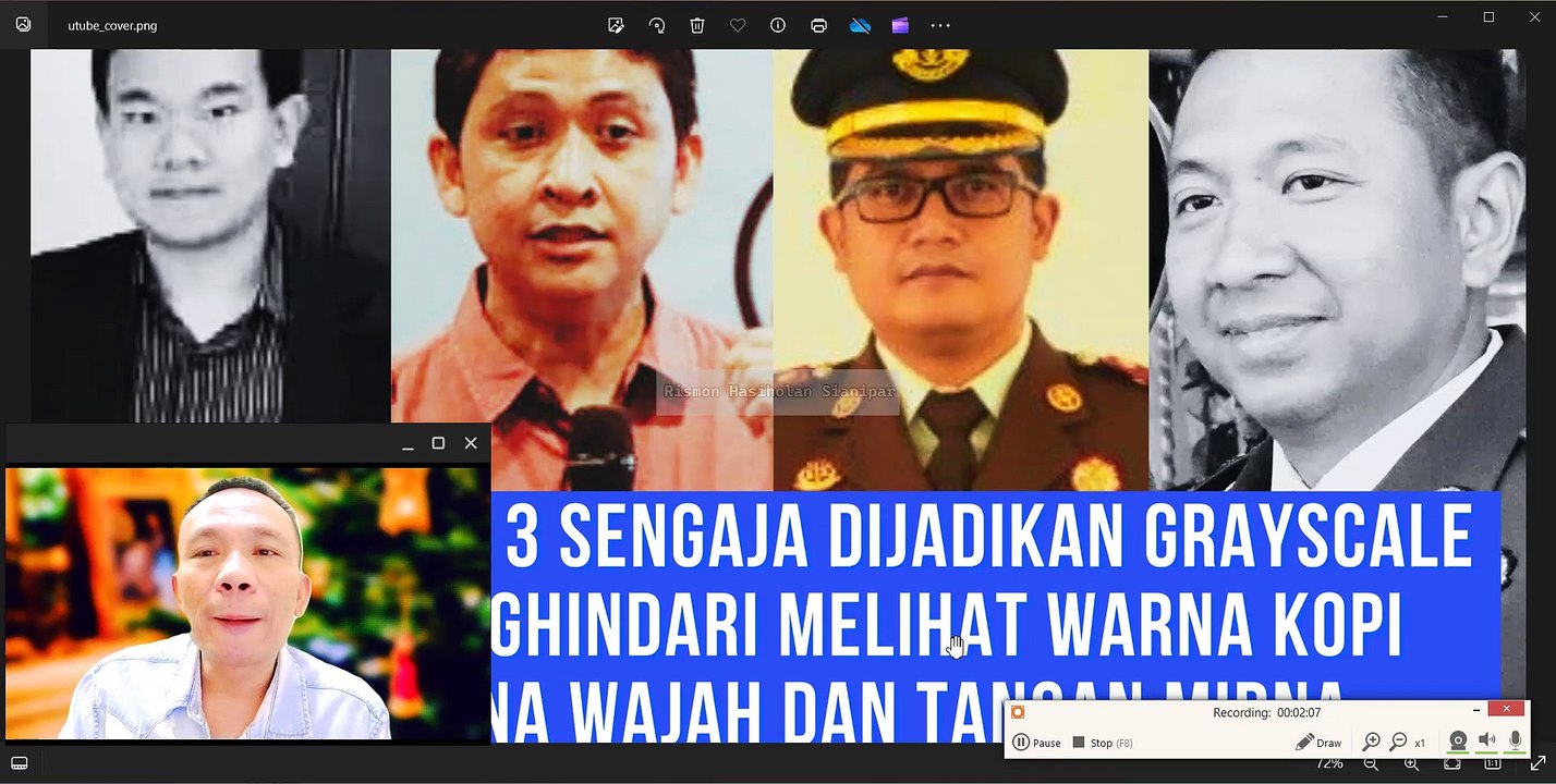 VIDEO CCTV 3 DIREKAYASA MENJADI GRAYSCALE TEPAT KETIKA MIRNA SALIHIN DATANG PUKUL 17:18 WIB
