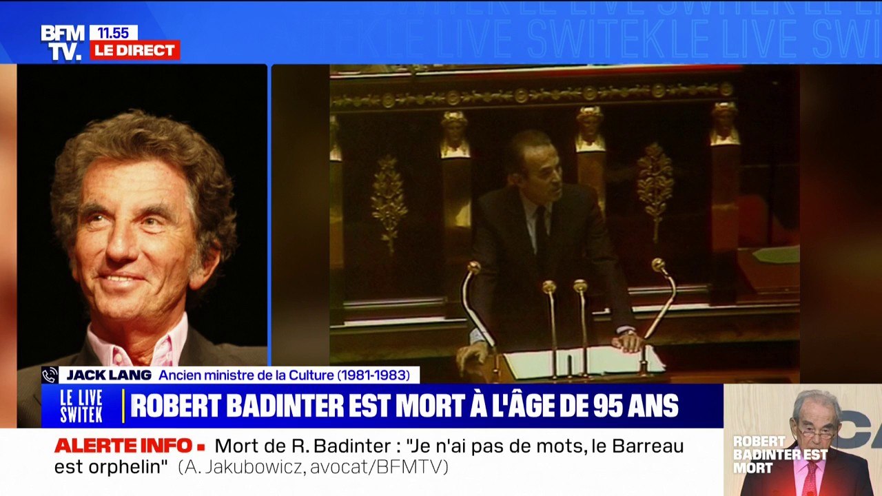 "Robert Badinter est un autre mot pour écrire liberté": l'hommage de Jack Lang à l'ancien ministre de la Justice de François Mitterrand