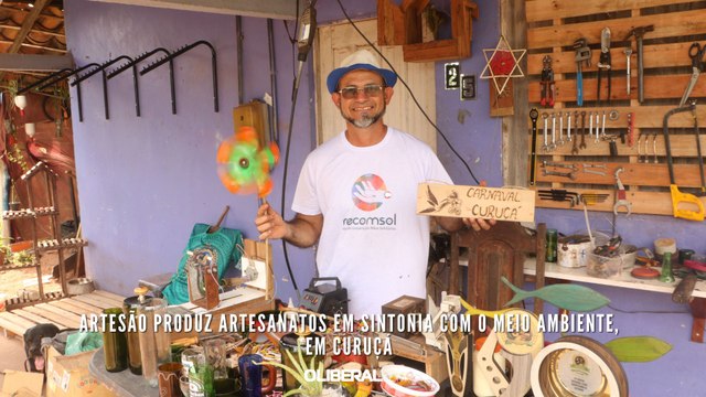 Artesão produz artesanatos em sintonia com o meio ambiente, em Curuçá