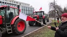 Kraków - protest rolników na rondzie Matecznego