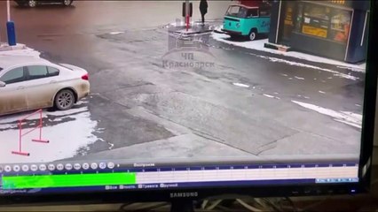Woman almost hit by a car