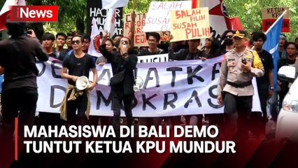 Mahasiswa di Bali Tuntut Ketua KPU Hasyim Asy'ari Mundur Usai Diputus Melanggar Etik