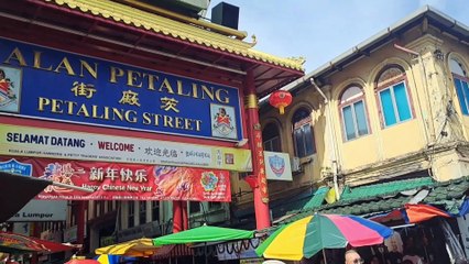 4K China town walking tour Kuala Lumpur Malaysia
