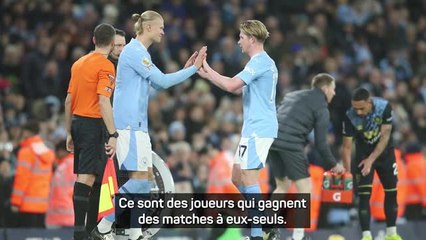 Man City - Guardiola : "Pas besoin d'étudier à Harvard pour comprendre qu'Haaland et De Bruyne nous aident à gagner"