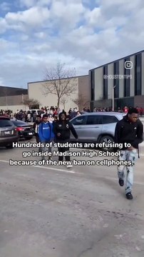 Students walk out of school in protest of cell phones being banned