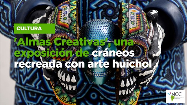 'Almas Creativas', una exposición de cráneos recreada con arte huichol