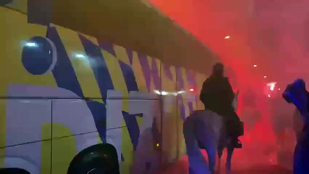 Llegada Cádiz CF al Nuevo Mirandilla en el partido ante el Real Betis