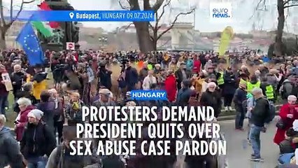 Protesters demand Hungarian president's resignation over a pardon in a child sexual abuse case