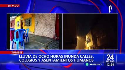 Lluvia de ocho horas inunda calles y viviendas en la ciudad de Tumbes